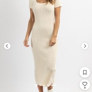 Elegant Cream Knit Dress
